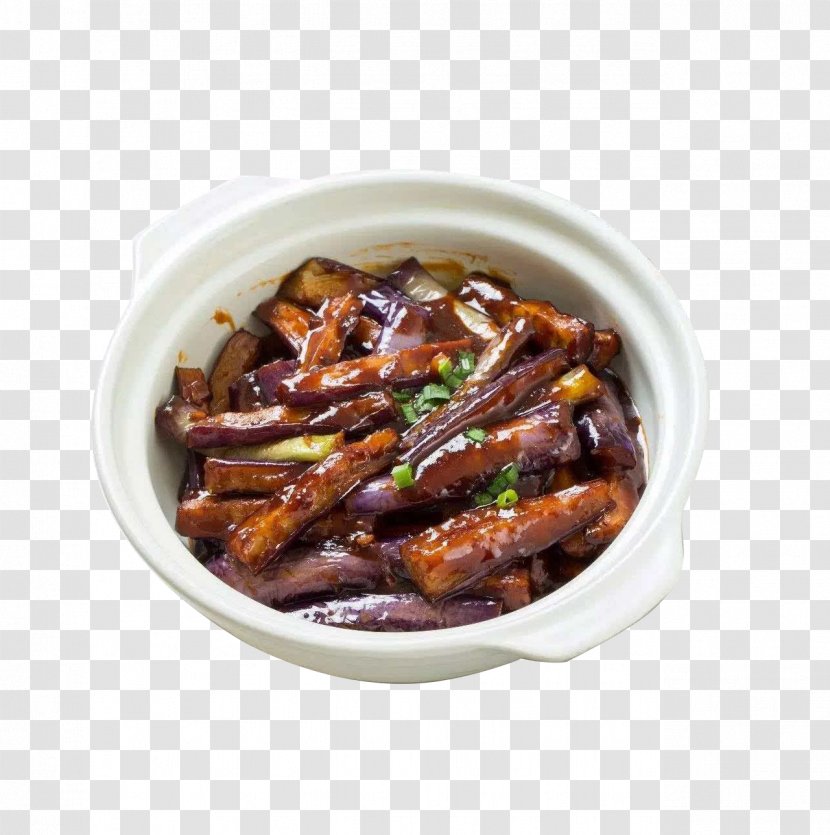 Chinese Cuisine Fried Eggplant With Chili Sauce Dish - Food - Fish-flavored Pot Transparent PNG