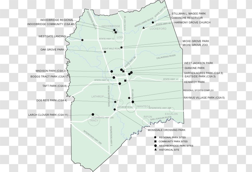 San Joaquin River Map County Parks & Recreation - California Transparent PNG