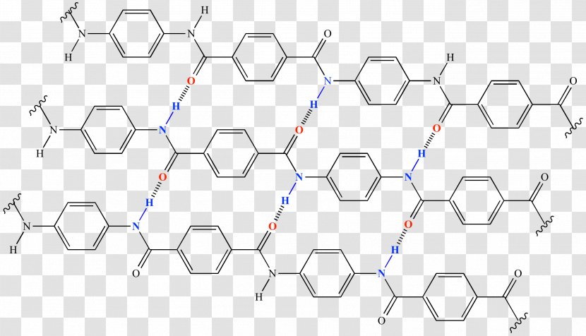 Kevlar Polymer Hydrogen bond Chemical bond Monomer, hydrogen, blue