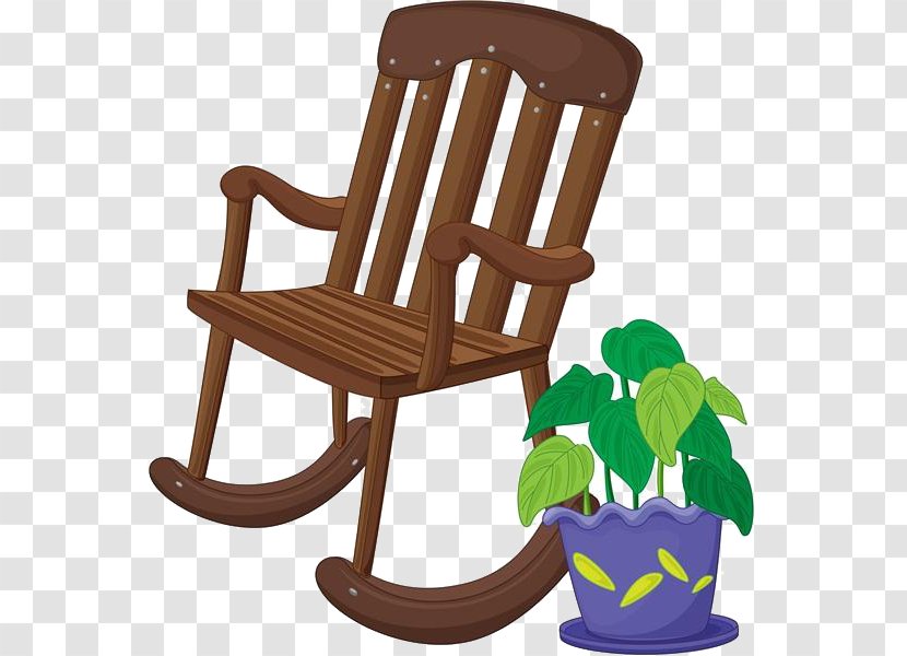 Drawing Rocking Chair Royalty-free Illustration - Cartoon Potted Material Transparent PNG