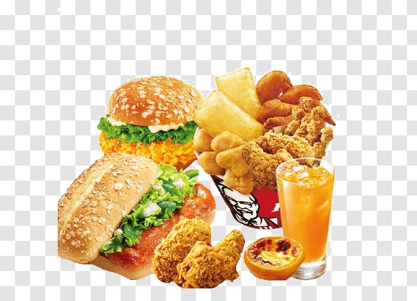 French Fries Hamburger KFC Chicken Nugget Fast Food - Cheeseburger - Family Bucket Package Transparent PNG