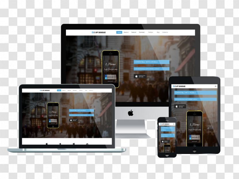 Responsive Web Design Template System - Bootstrap - WordPress Transparent PNG