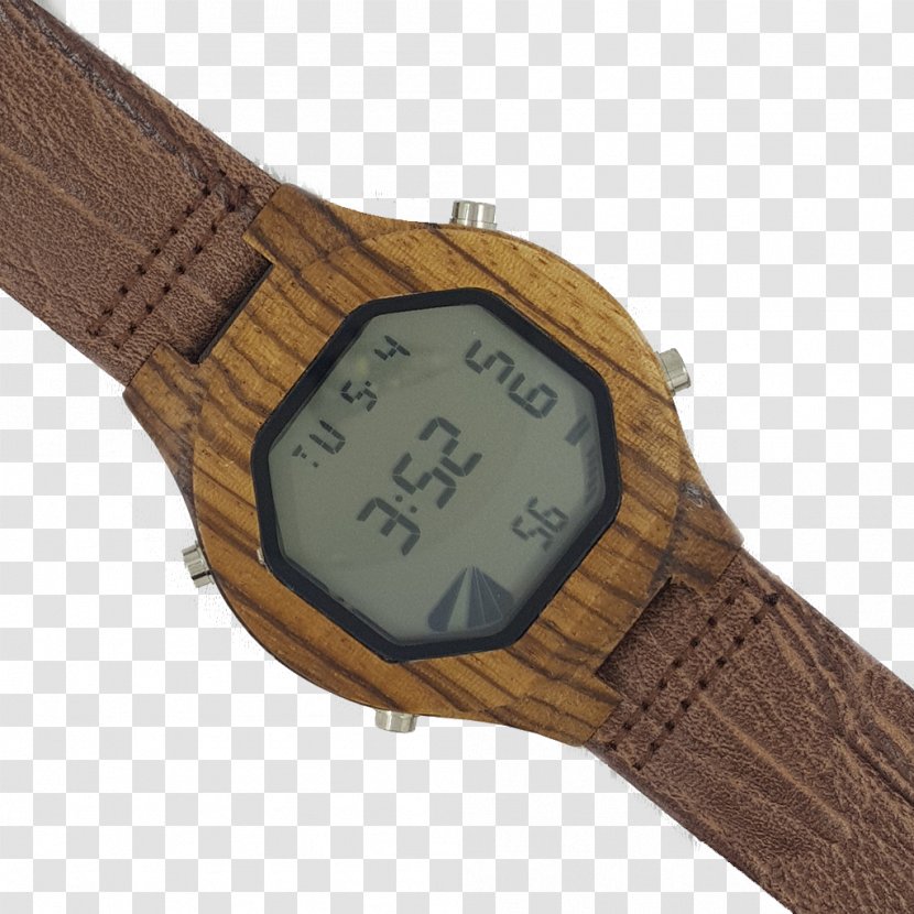 Digital Clock Watch Bands Strap Quartz - Zebrawood Transparent PNG