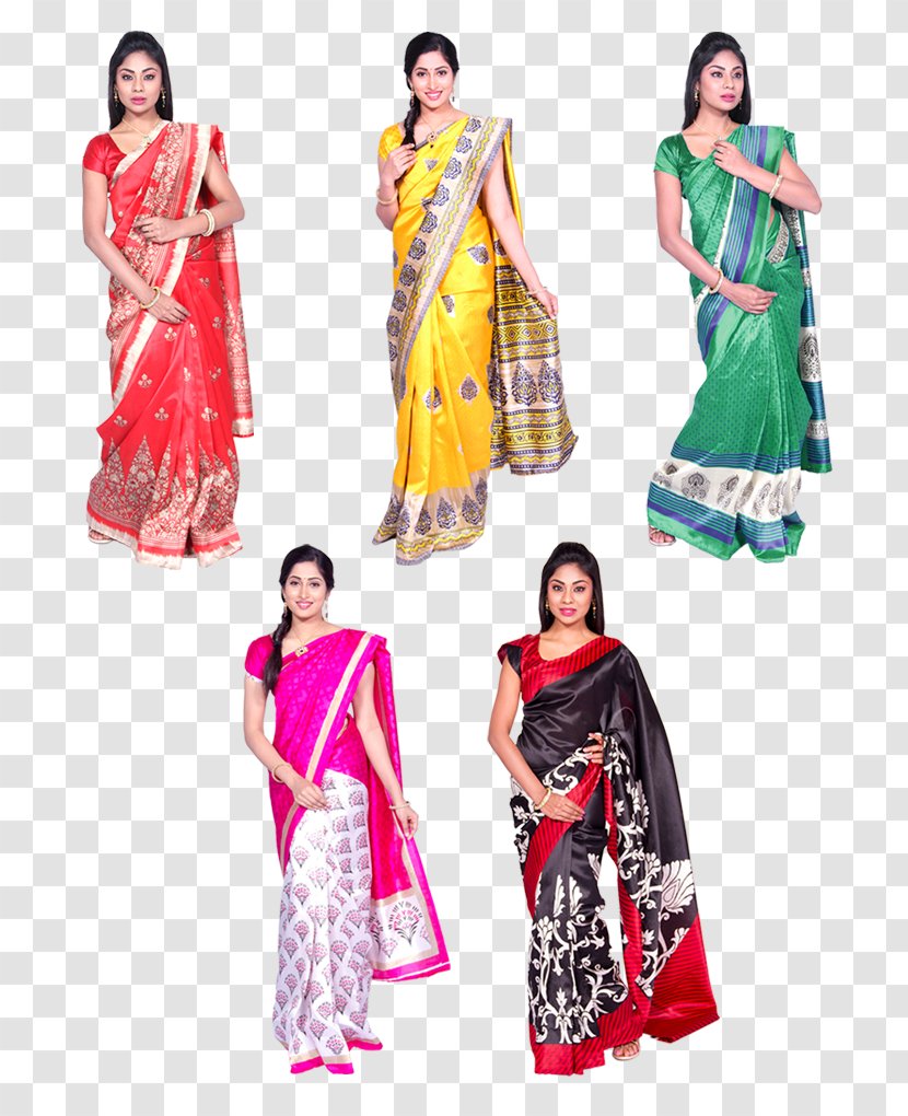 Bhagalpuri Silk Sari Art Dress - Fashion Transparent PNG
