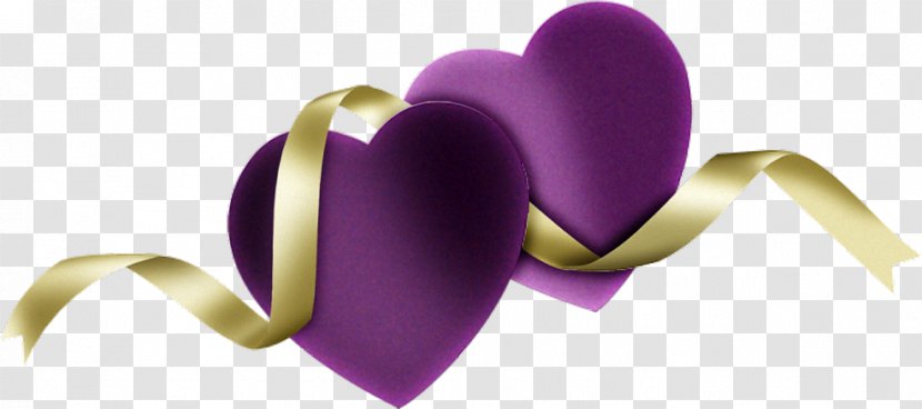 Ribbon - Heart - Violet Transparent PNG