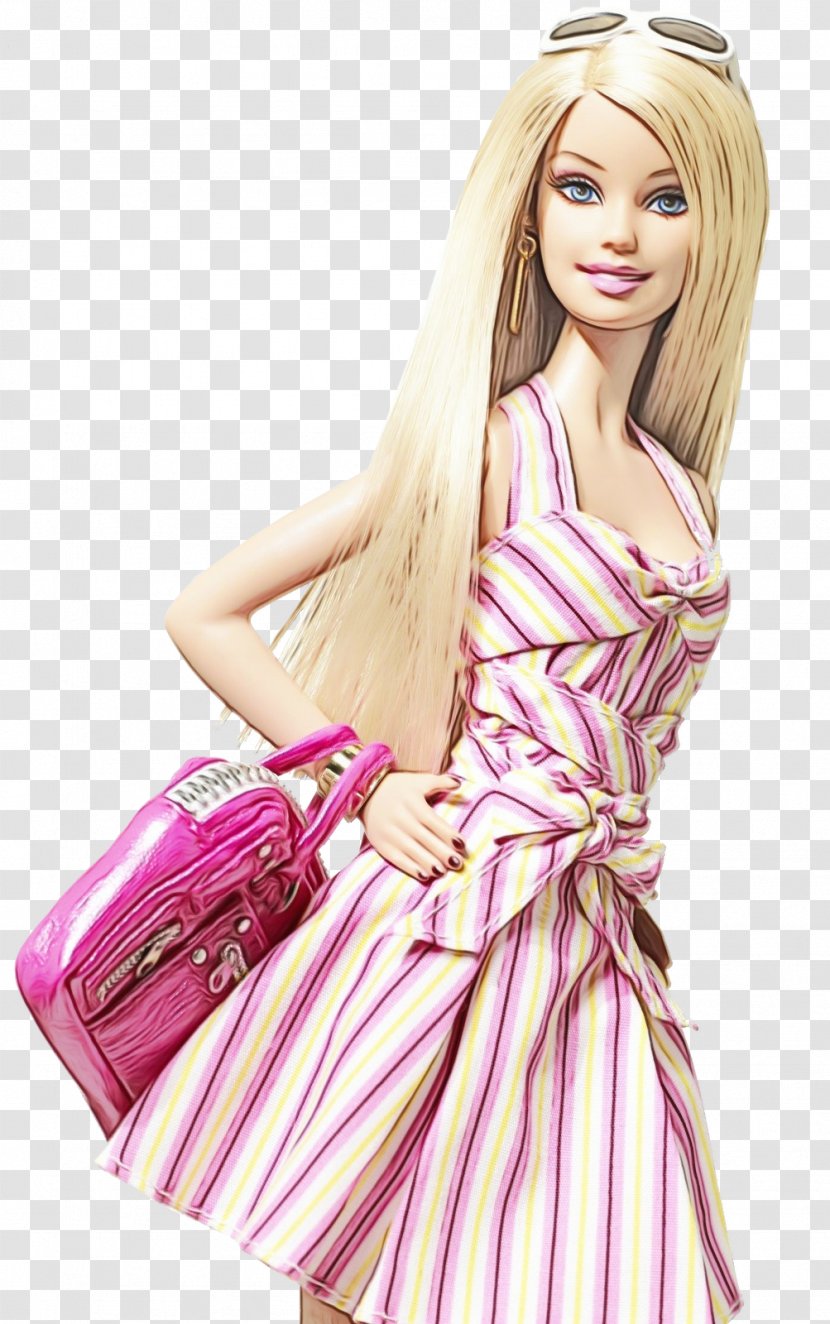 Barbie Cartoon - Long Hair - Day Dress Gown Transparent PNG