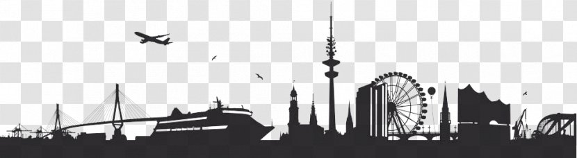 City Skyline Silhouette - Style - Blackandwhite Transparent PNG
