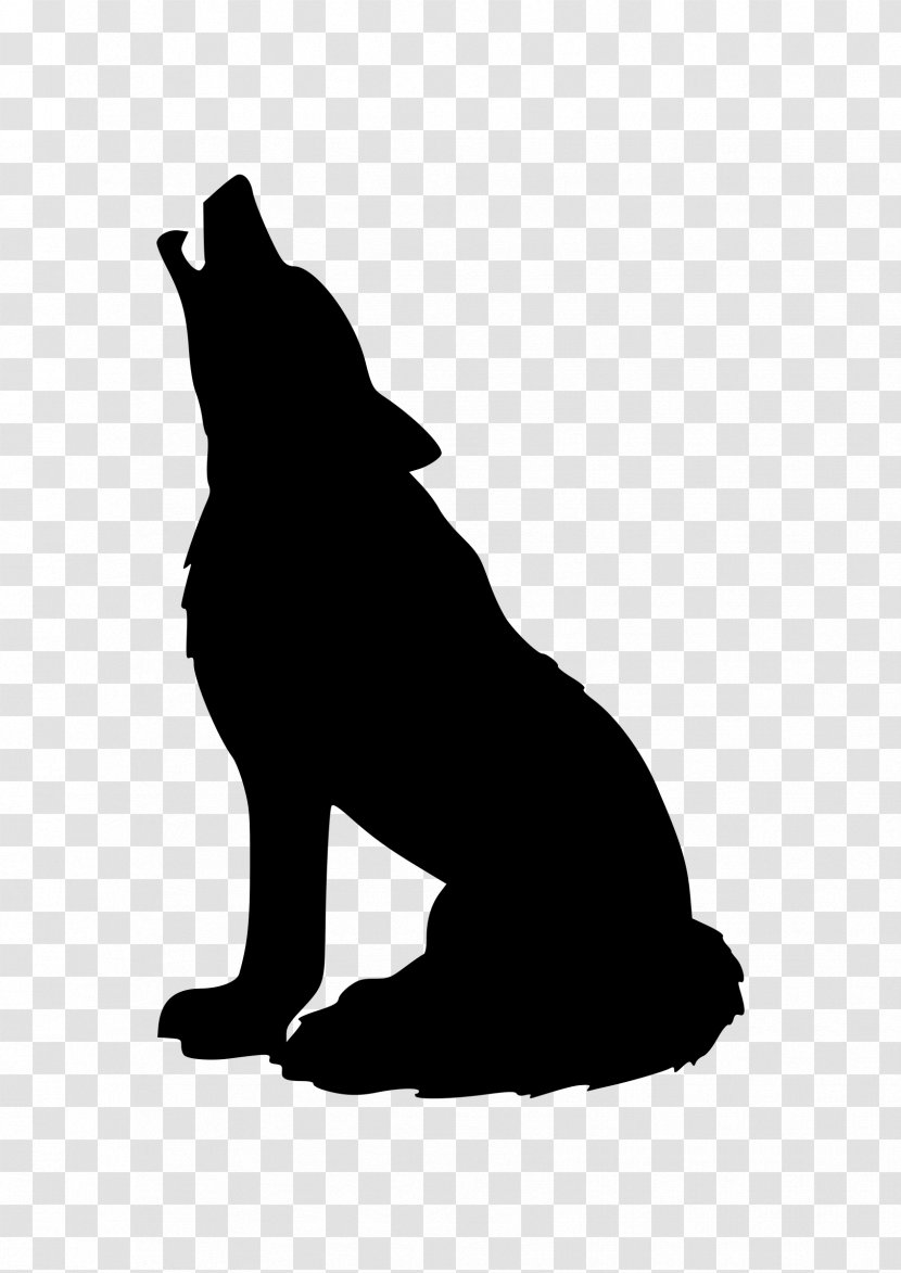 Wolf Silhouette Vector Graphics Clip Art - Drawing - Black White Transparent PNG
