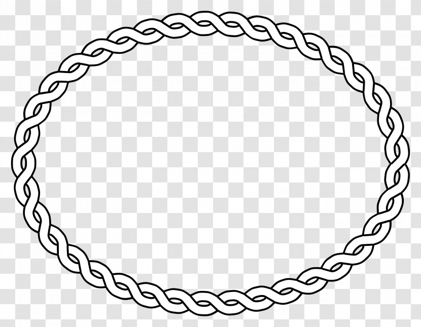 Borders And Frames Picture Oval Clip Art - Chain - Outline Cliparts Transparent PNG