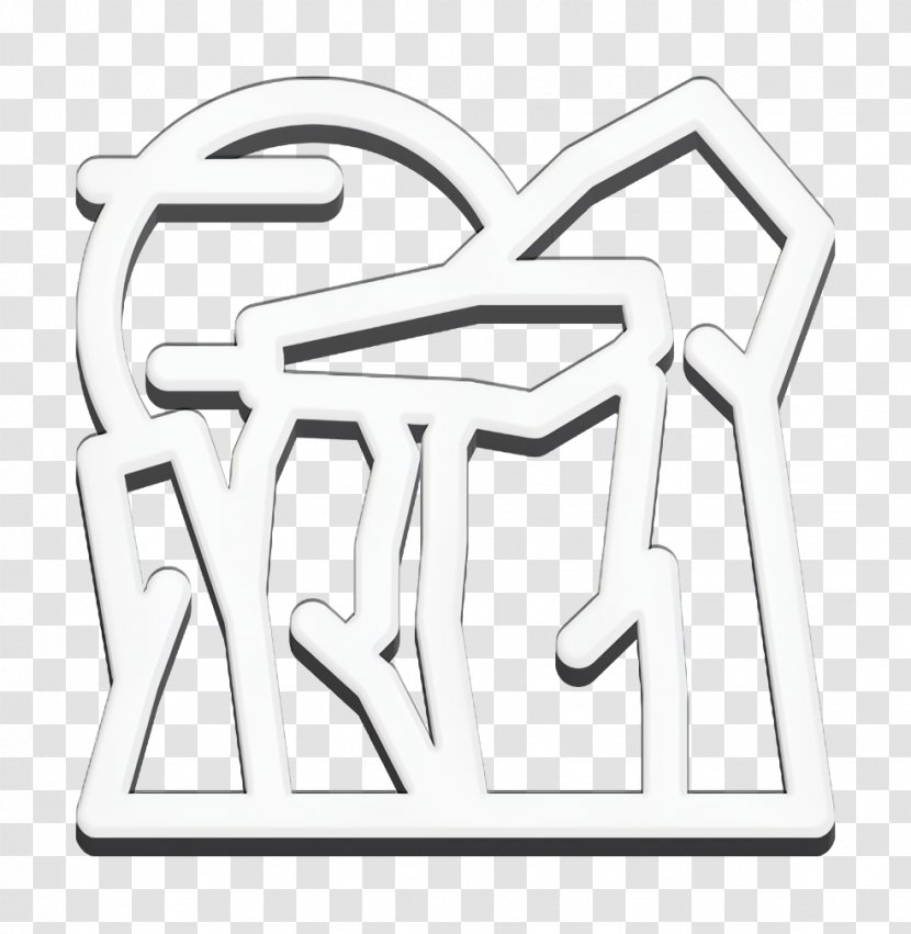 Landmark Icon Mountain Rock - Sticker - Symbol Blackandwhite Transparent PNG