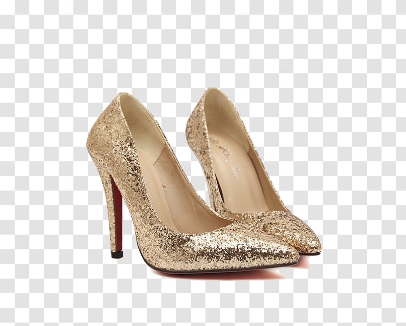 High-heeled Footwear Court Shoe Christmas - Boot - Gold Splash Transparent PNG