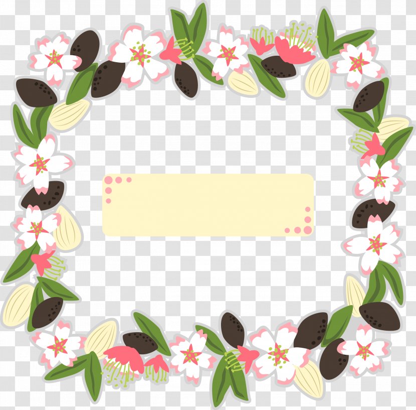 Flower Wreath - Petal - Vector Creative Floral White Frame Transparent PNG