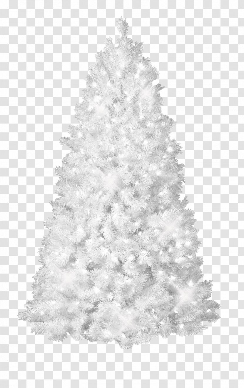 Artificial Christmas Tree Pre-lit Decoration - Black And White - Snow Transparent PNG