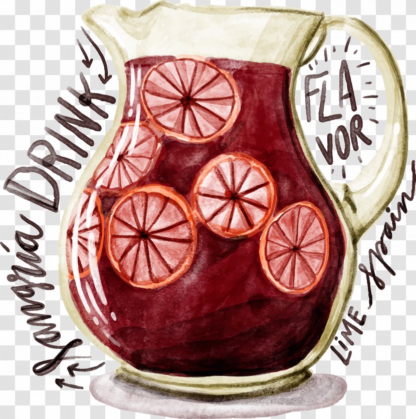 Sangria Cocktail Juice Spritz Manhattan - Painted Lemonade Transparent PNG