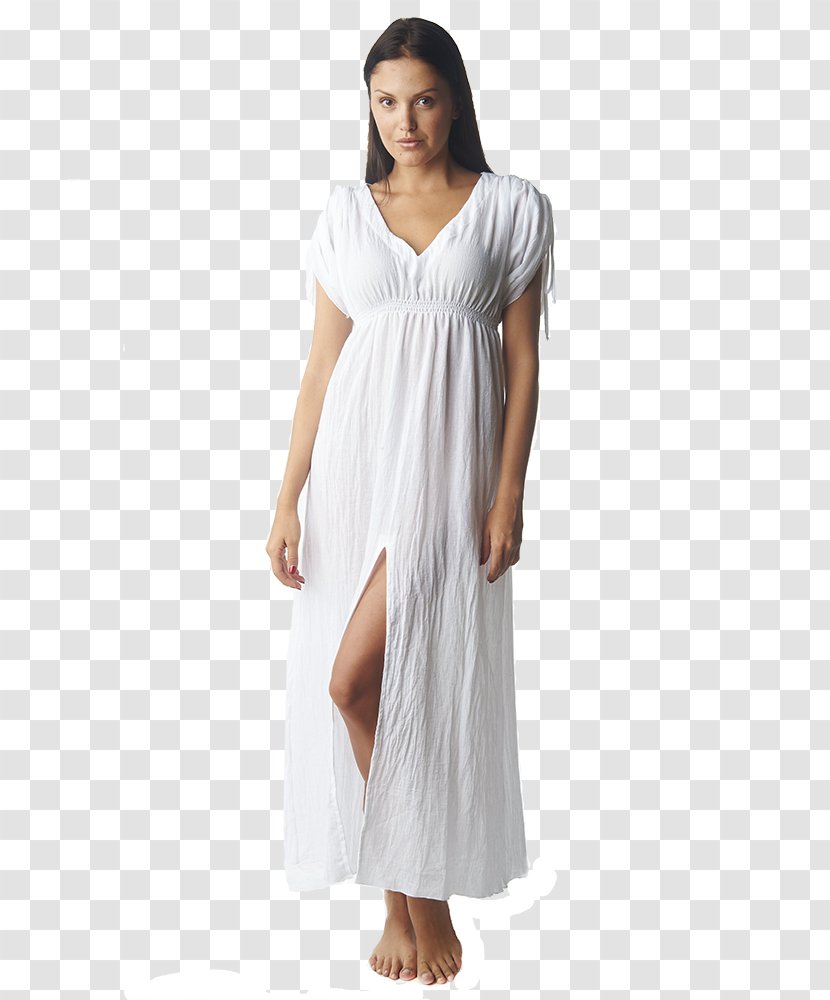 Clothing Dress Nightgown Sleeve Cotton - White - Gauze Transparent PNG