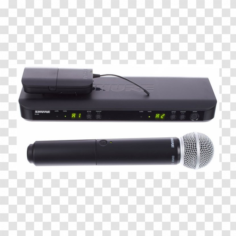 Microphone Shure SM58 Audio Wireless - Blx88 Dualchannel Receiver Transparent PNG