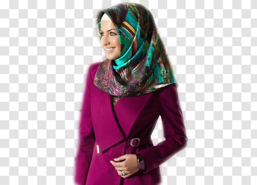 Purple Color Clothing Hijab Green - Outerwear Transparent PNG