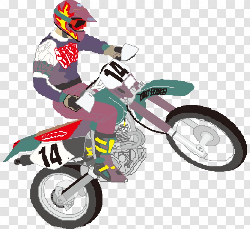 Motorcycle Royalty-free Clip Art - Racing - Cartoon Painted Racer Transparent PNG