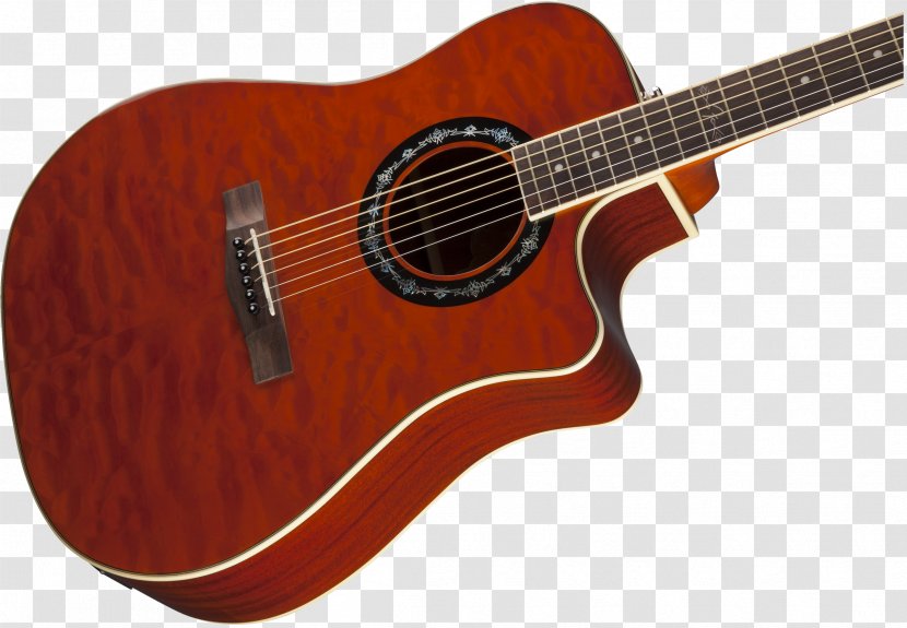 Fender California Series T-Bucket 300 CE Acoustic-Electric Guitar Acoustic Dreadnought - Heart - Mahogany Transparent PNG