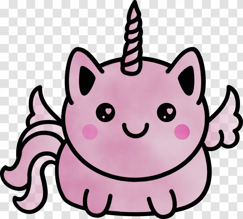 Pink Head Cartoon Line Snout Transparent PNG