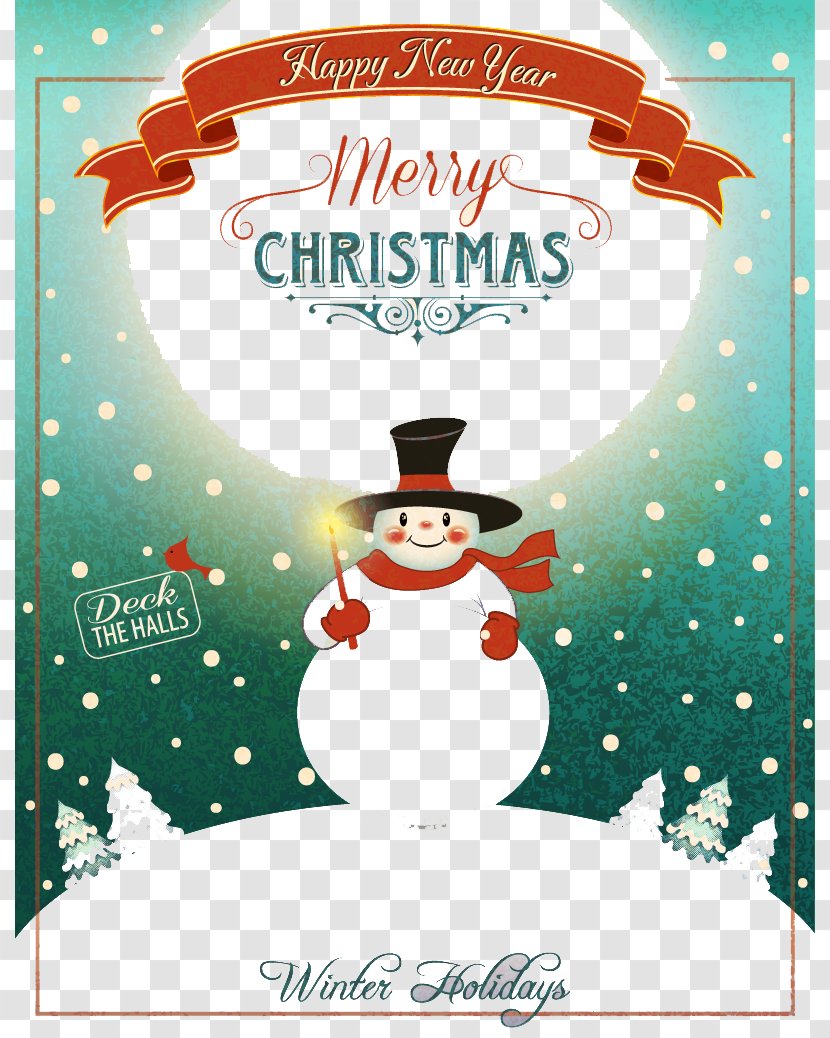 Christmas New Year's Day Poster - Year - Retro Snowman Transparent PNG