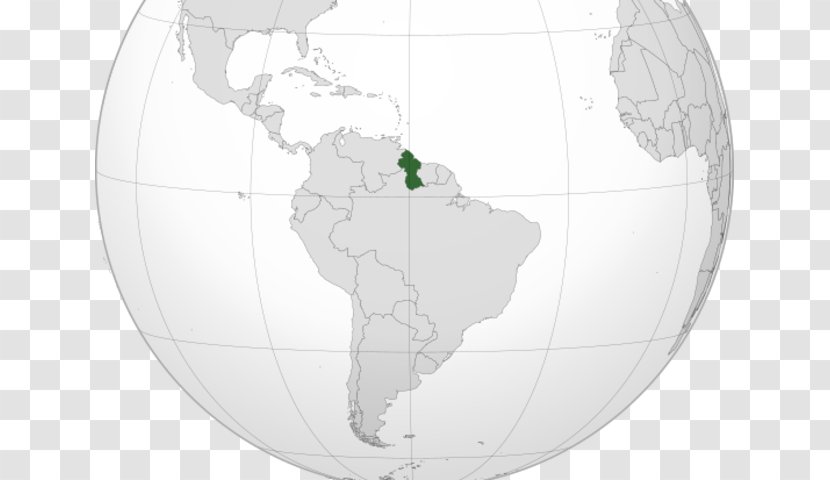 Guyana French Guiana United States Of America Globe Map - Mapa Polityczna Transparent PNG