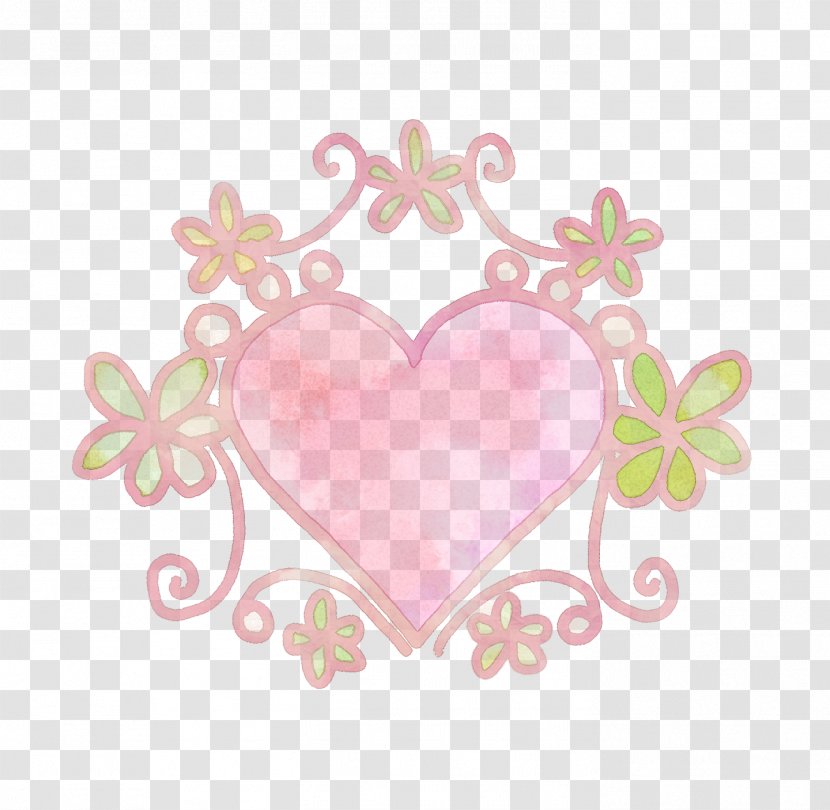Red Hand-painted Illustration Frame Heart And Flow - Petal - Watercolor Painting Transparent PNG