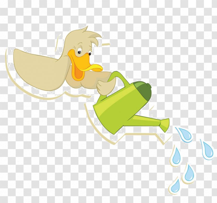 Watering Can Photography Drawing Illustration - Material - Cartoon Duck Kettle Transparent PNG