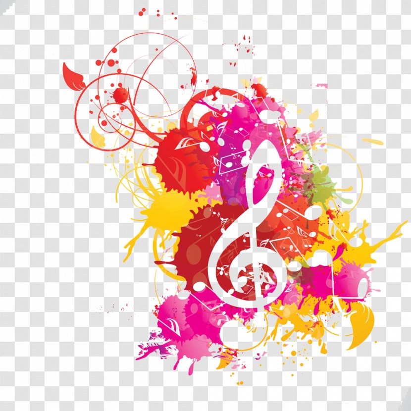 Musical Note Watercolor Painting Notation - Cartoon - Symbol Splash Image Transparent PNG