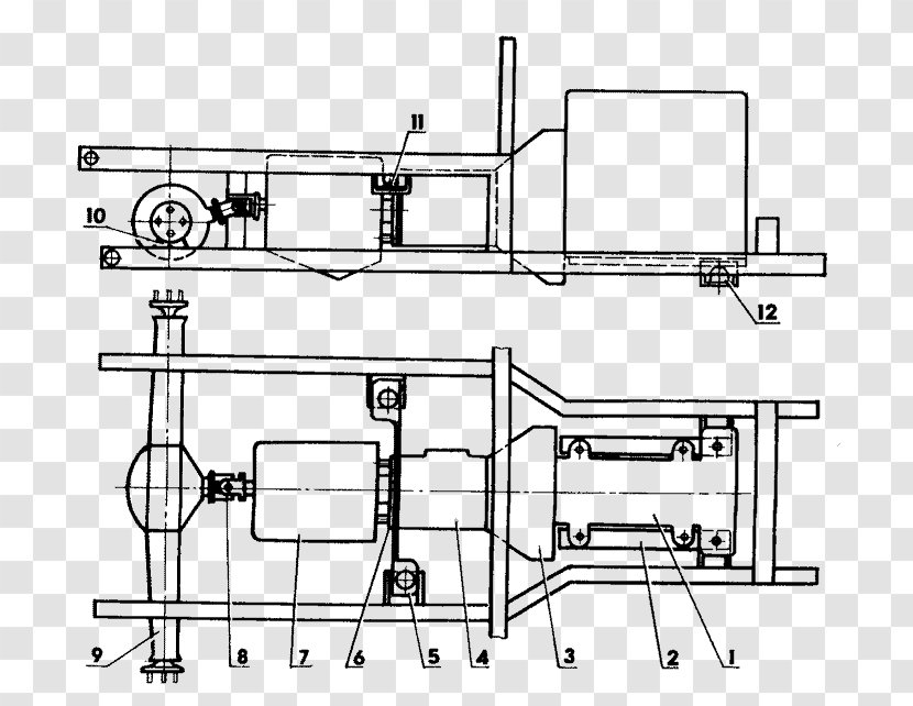 Technical Drawing Malotraktor Tractor Engine Moskvitch - Plan Transparent PNG