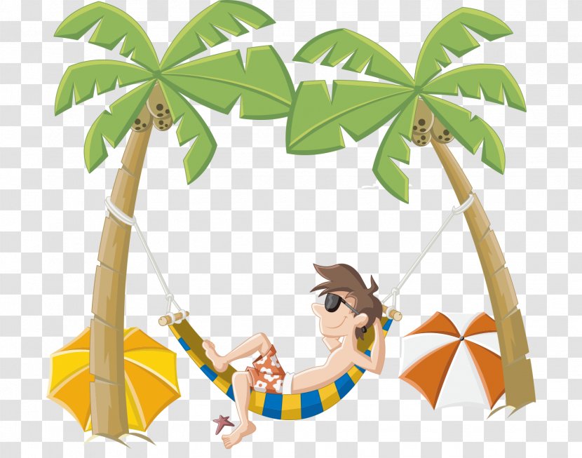 Cartoon Beach Clip Art - Leaf - Sea Hammock Transparent PNG