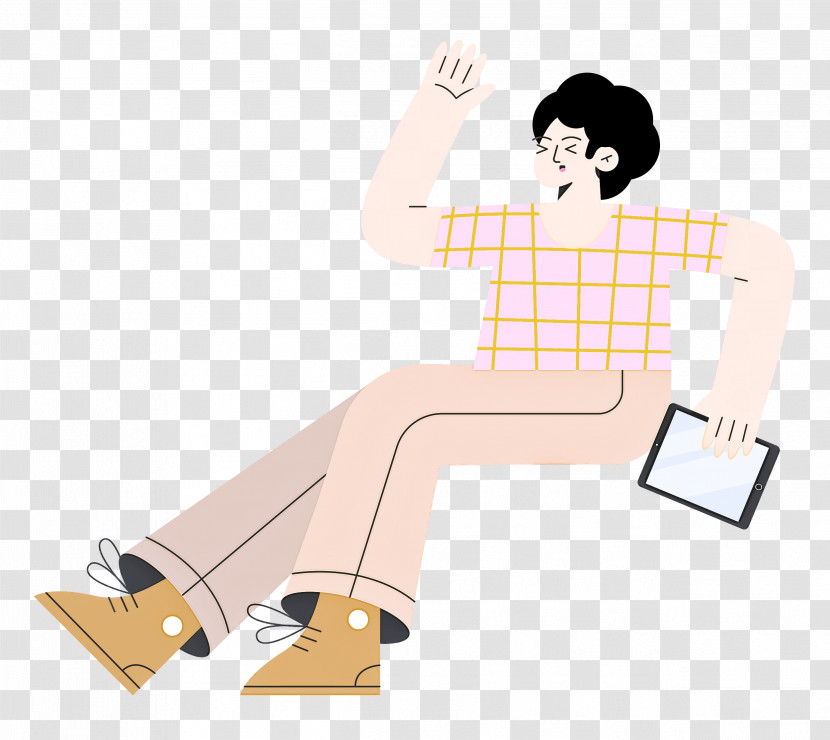 Lady Sitting On Chair Transparent PNG
