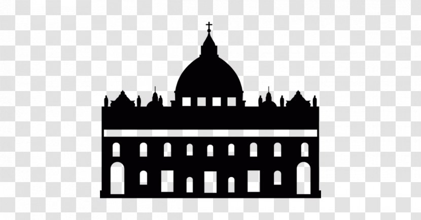 Old St. Peter's Basilica Square Of Saint Paul Outside The Walls Catholicism - Monochrome - Italy Vector Free Transparent PNG