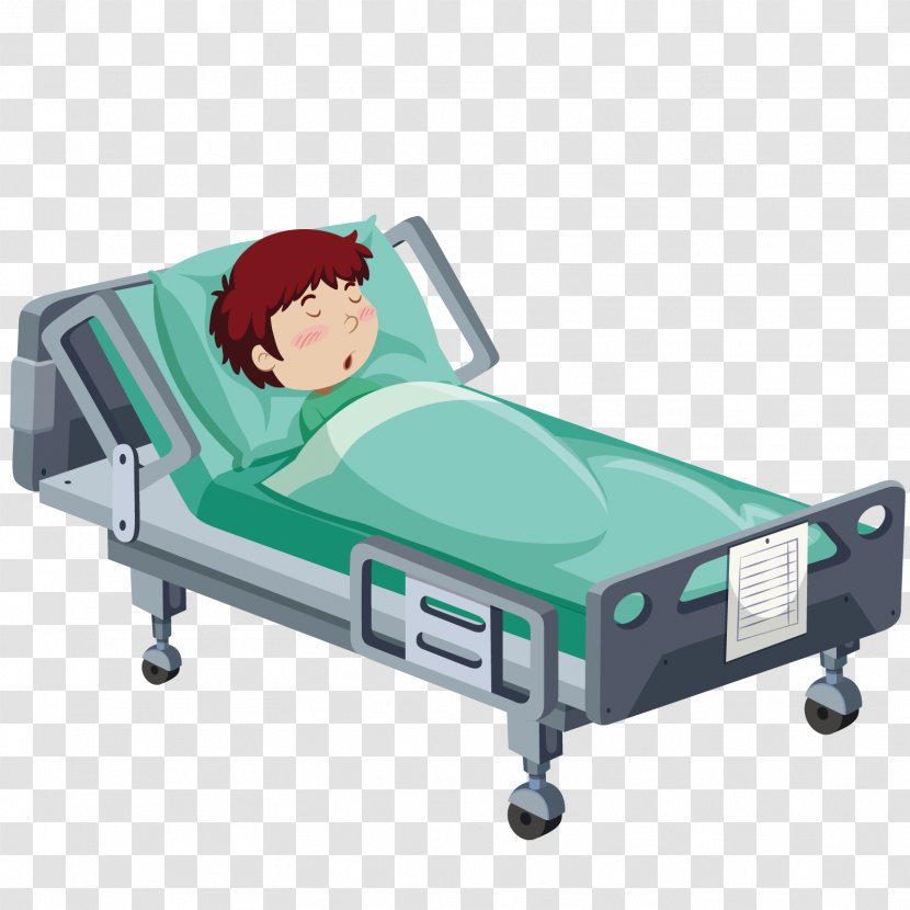 Hospital Bed Patient Clip Art - Cartoon - Vector Transparent PNG