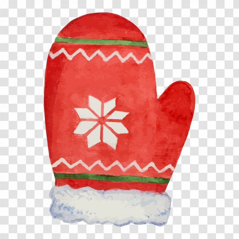 Christmas Glove Illustration - Red - Vector Gloves Transparent PNG