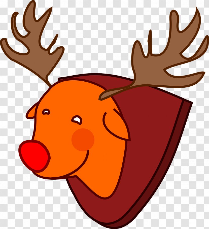 Rudolph Reindeer Santa Claus Clip Art - Deer Transparent PNG