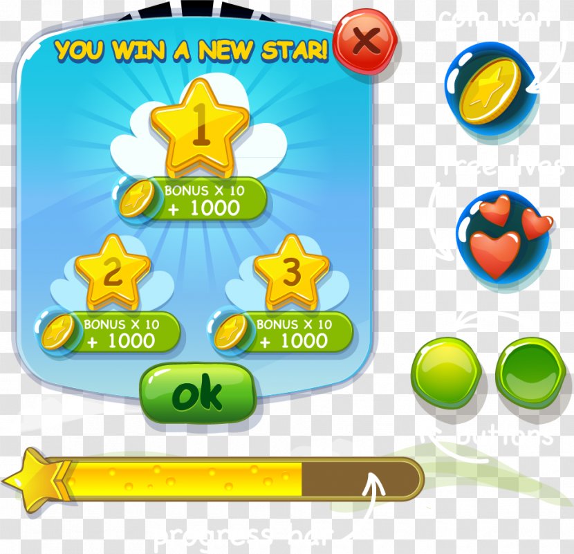 User Interface Game Icon - Progress Bar - UIGAME Gold Coins Transparent PNG