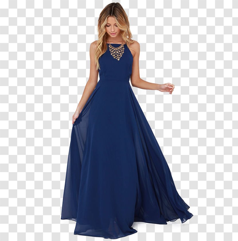 Dress Navy Blue Neckline Bodice Evening Gown - Heart - Model Transparent PNG