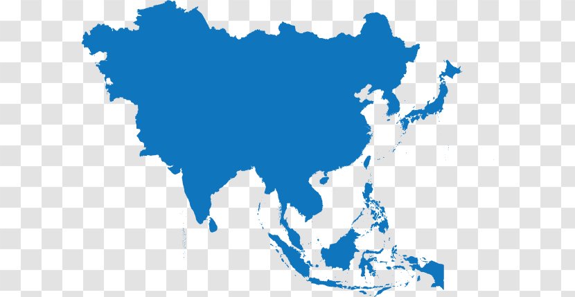 Afro-Eurasia Vector Map - Blue - Asia Transparent PNG