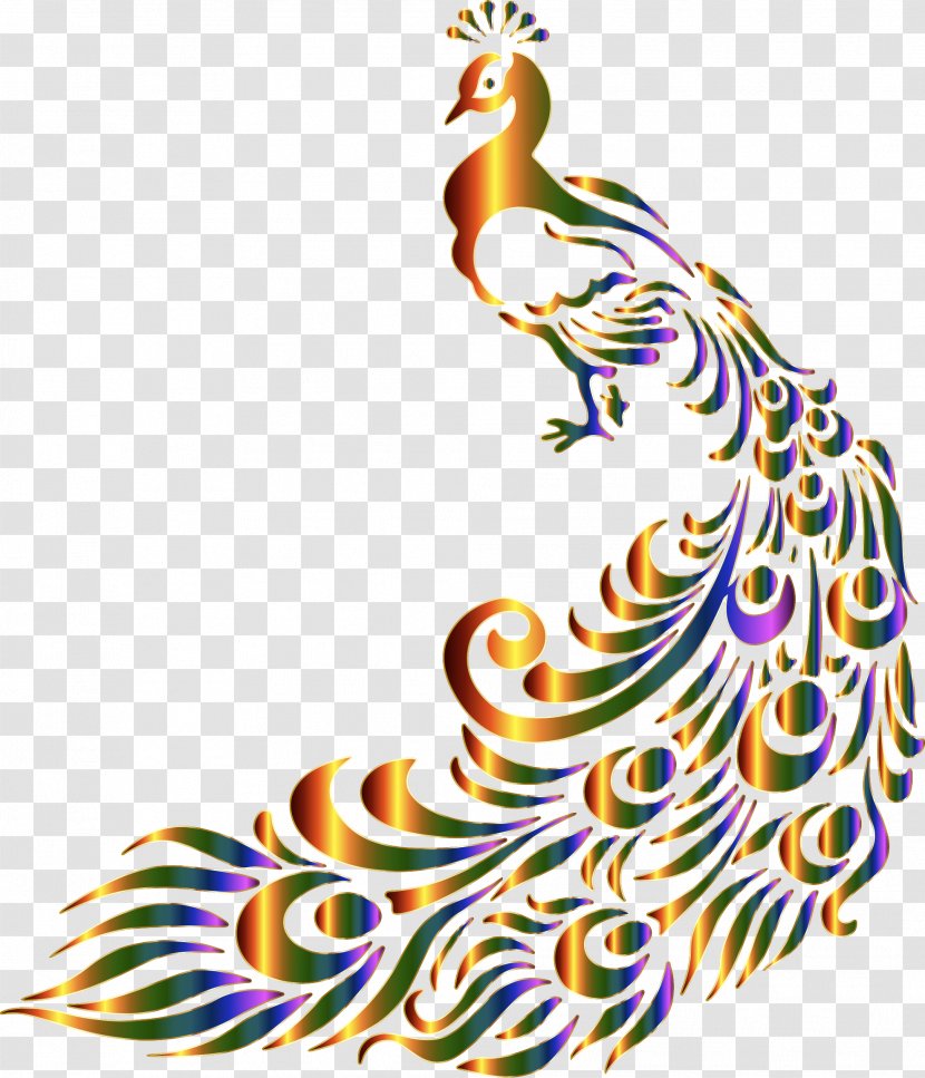 Stencil Peafowl Wall Decal - Organism - Peacock Transparent PNG