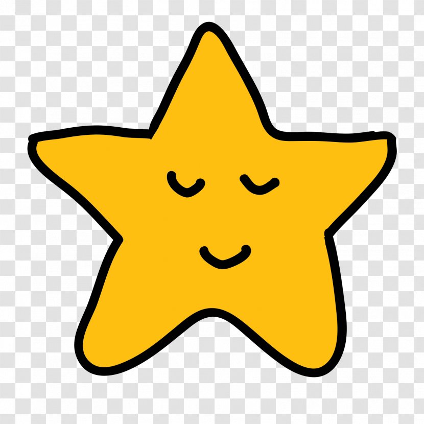 Clip Art Image - Yellow - Smiley Star Transparent PNG