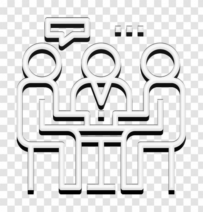 Meeting Icon STEM Man - Blackandwhite Logo Transparent PNG