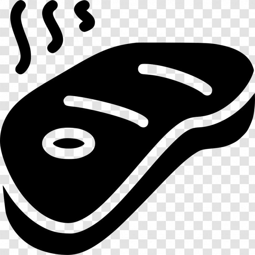 Beefsteak Symbol - Food - Black And White Transparent PNG