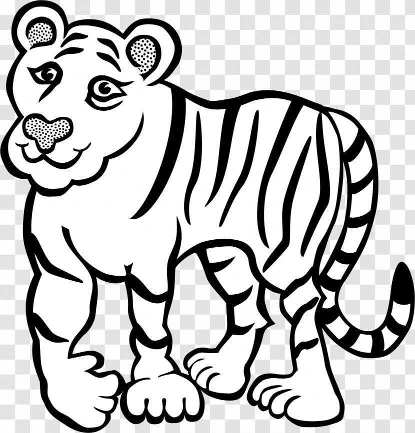 Felidae Cat Lion Line Art Bengal Tiger - Paw - Kucing Hutan Norwegian Transparent PNG