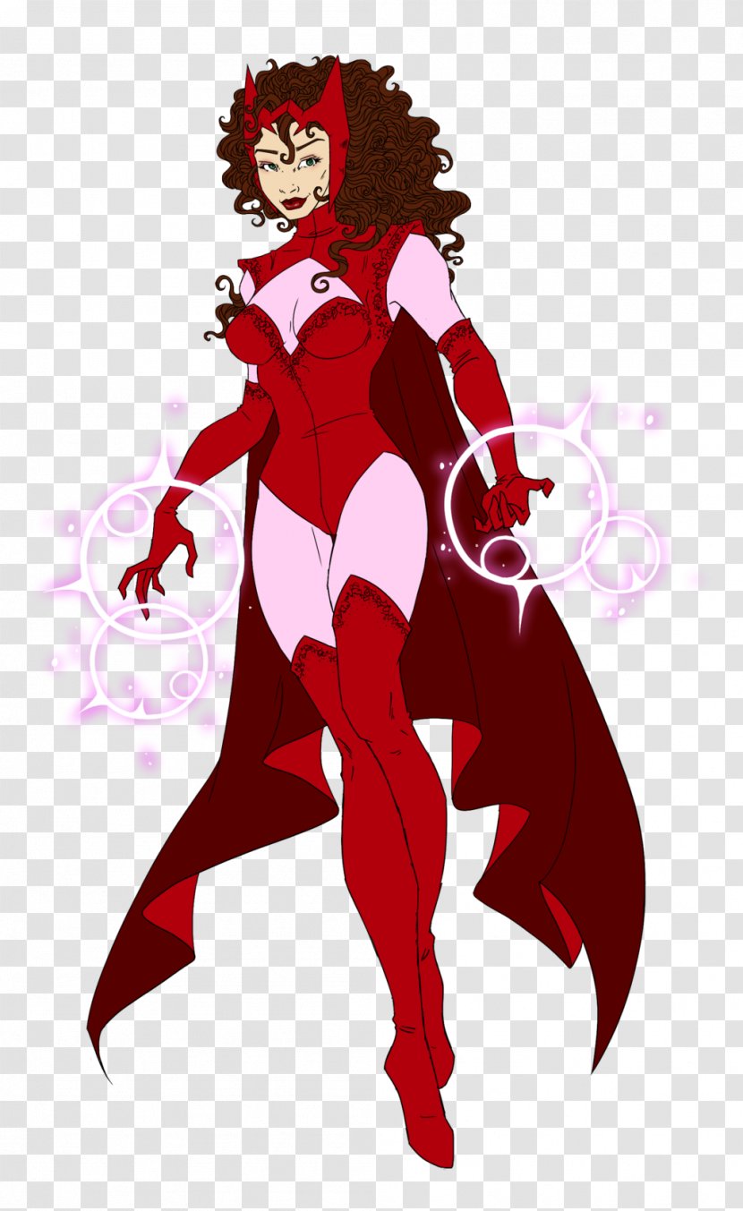 Wanda Maximoff Female Superhero Supervillain Fan Art - Watercolor - Scarlet Witch Transparent PNG