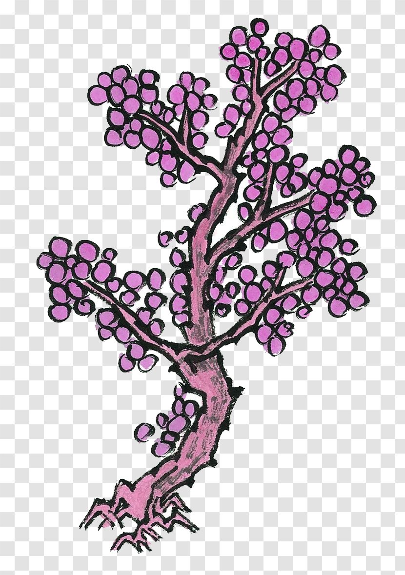 Manual Of The Mustard Seed Garden Branch Purple Tree Chinese Painting - Organism - Plum Flower Transparent PNG