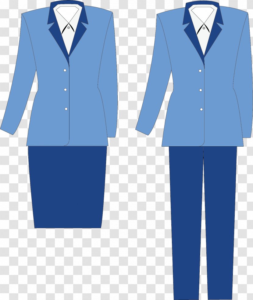 Tuxedo Clothing Uniform Cotton Top - Professional - Blue Dress Transparent PNG