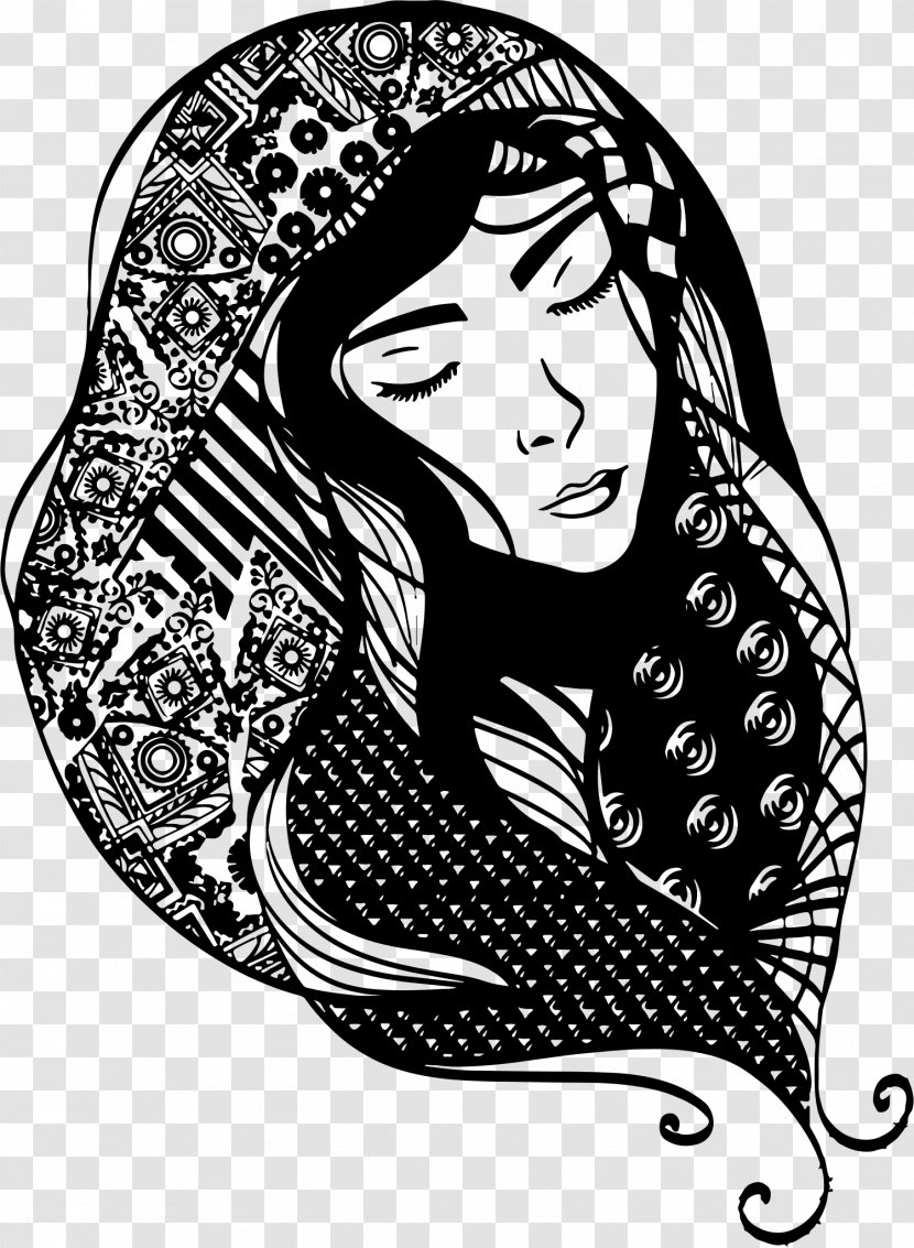 Scarf Drawing Female Clip Art - Visual Arts Transparent PNG