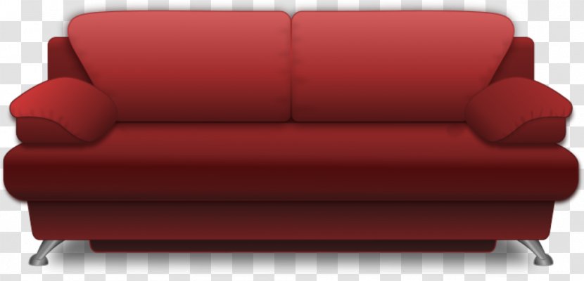 Clip Art Couch Futon Sofa Bed Red - Sleeper Chair Transparent PNG