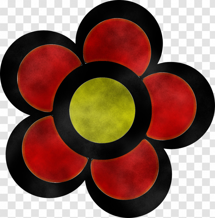 Red Circle Petal Plate Coquelicot Transparent PNG